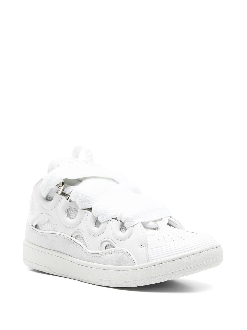 Lanvin White Curb Sneakers Calf Leather Sneakers Wit