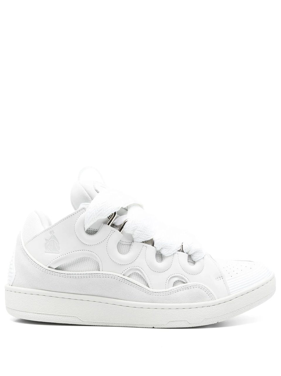 Lanvin White Curb Sneakers Calf Leather Sneakers Wit