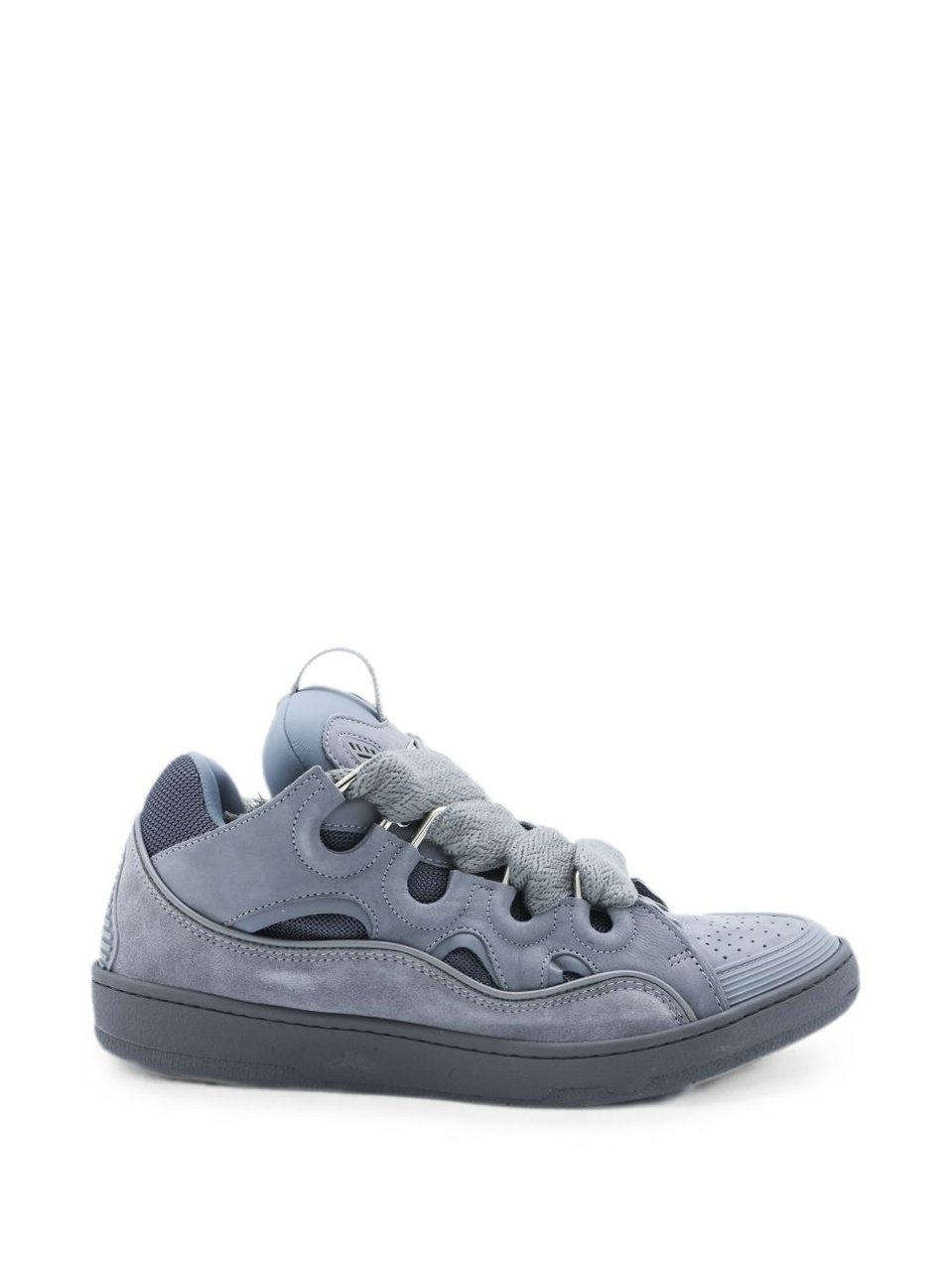 Lanvin Low-Profile Grey Sneakers with Padded Collar Grijs