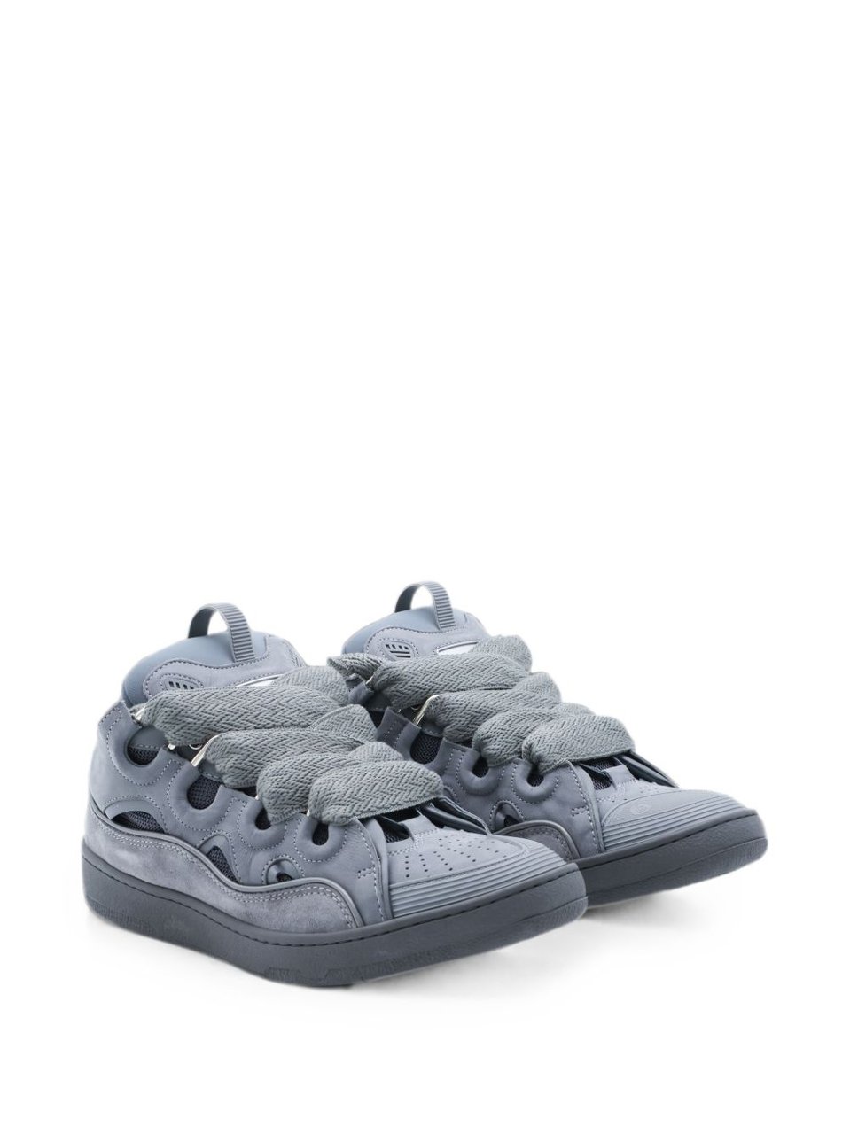 Lanvin Low-Profile Grey Sneakers with Padded Collar Grijs