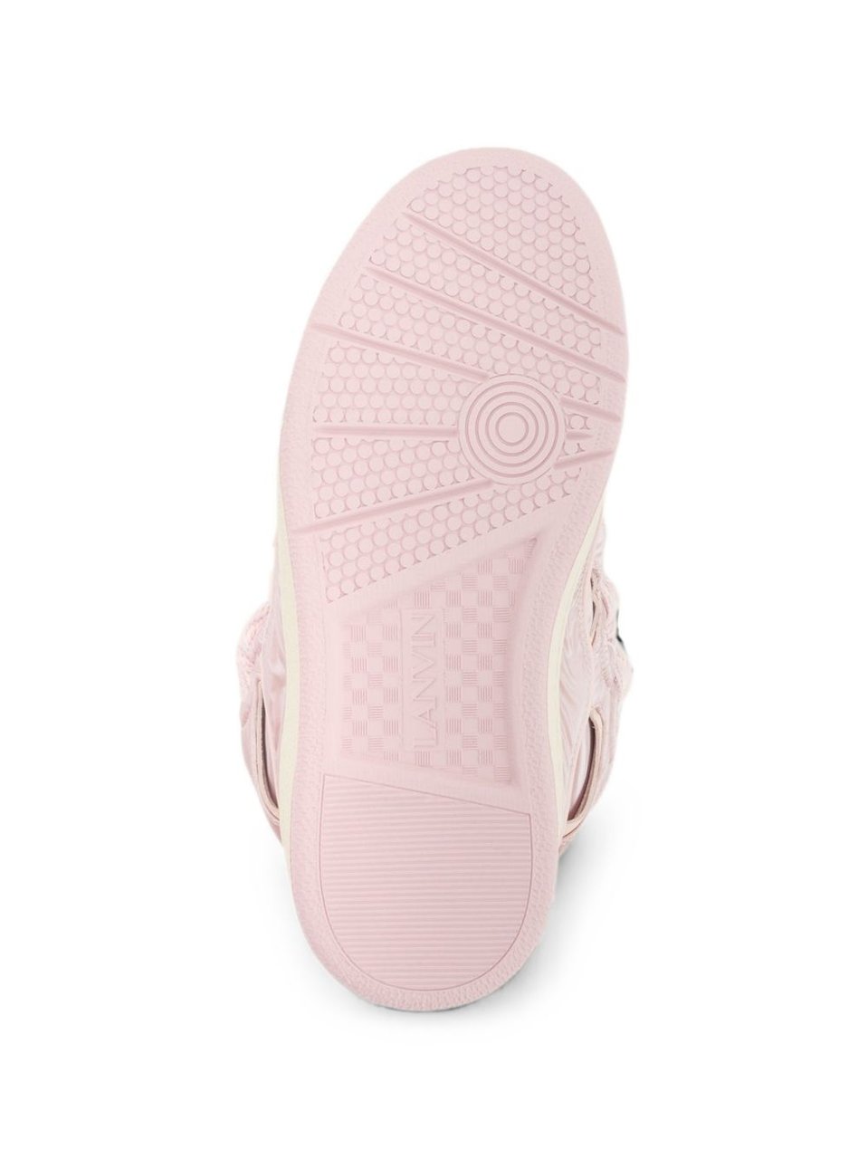 Lanvin Glossy Light Pink Sneakers with Wave Cutouts Grijs
