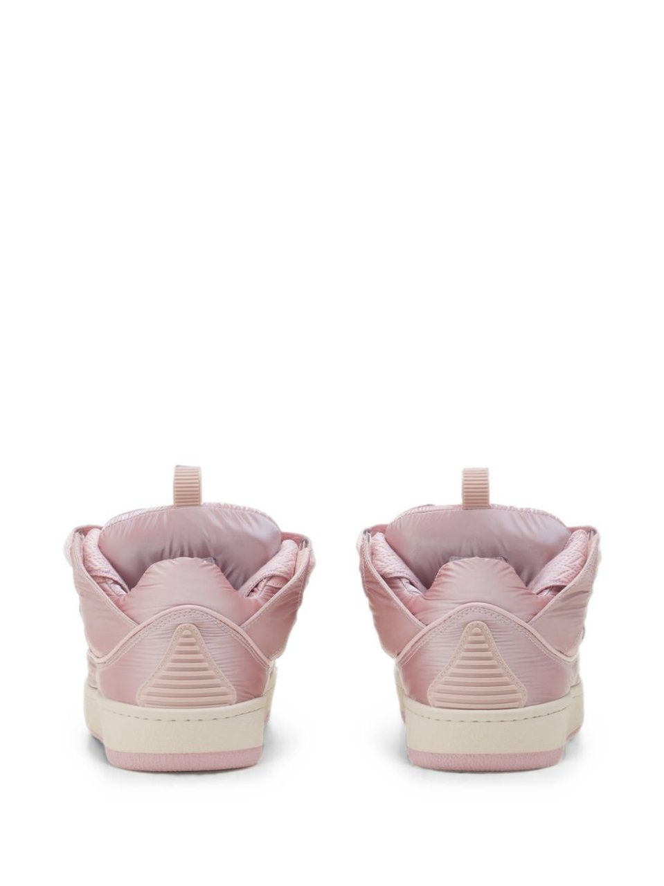 Lanvin Glossy Light Pink Sneakers with Wave Cutouts Grijs
