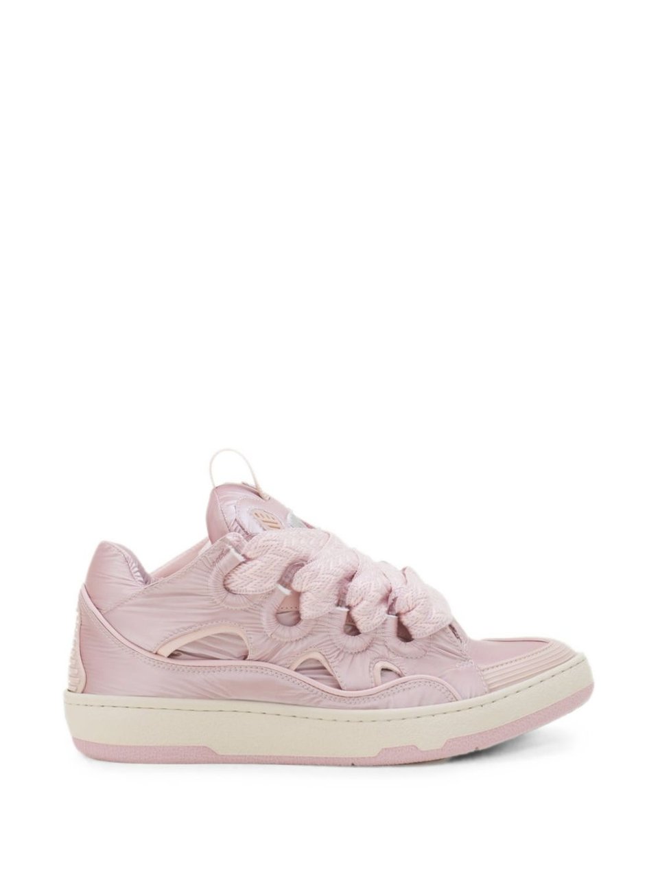 Lanvin Glossy Light Pink Sneakers with Wave Cutouts Grijs