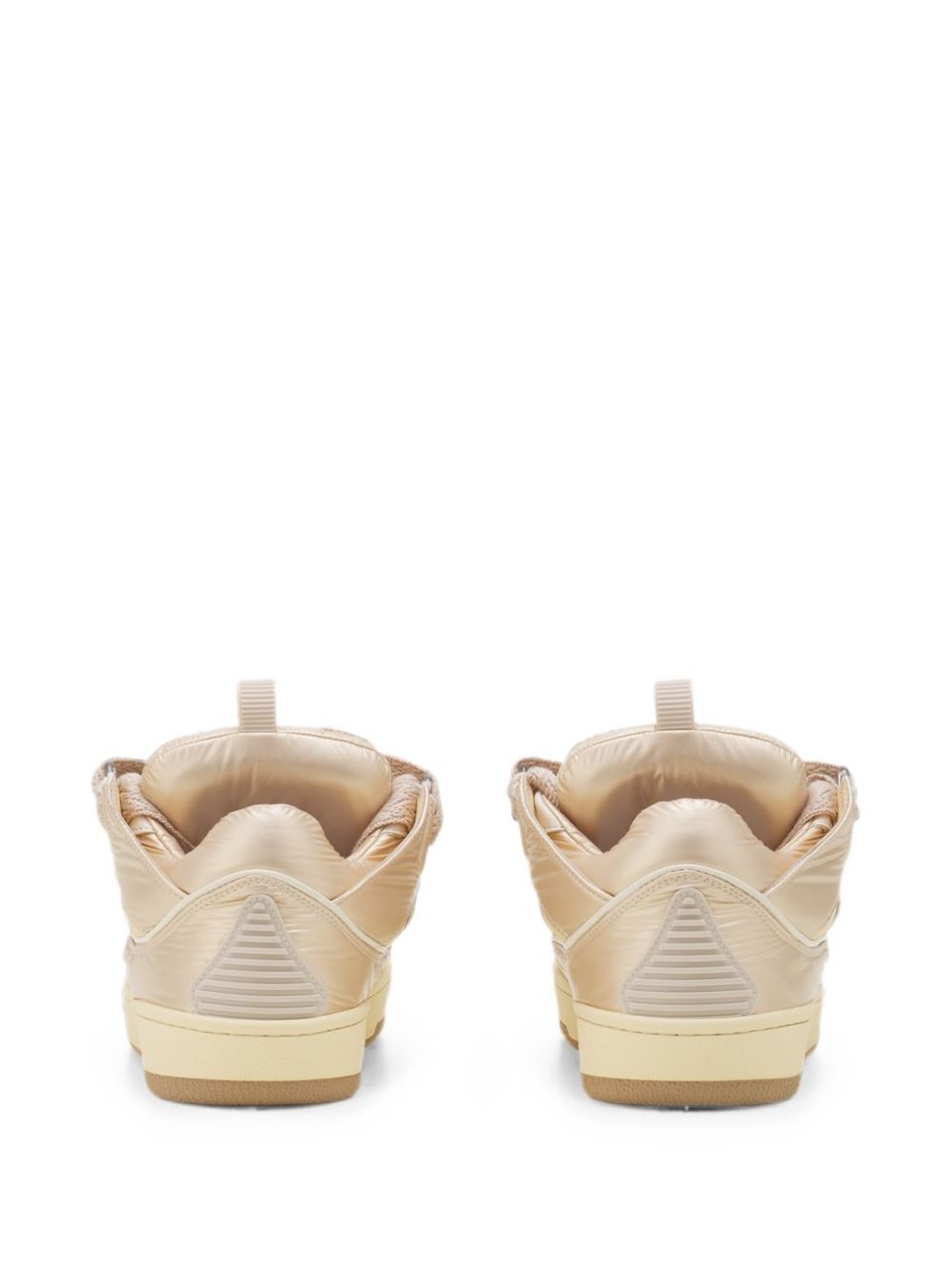 Lanvin Glossy Low-Top Sneakers with Oversized Laces Neutraal