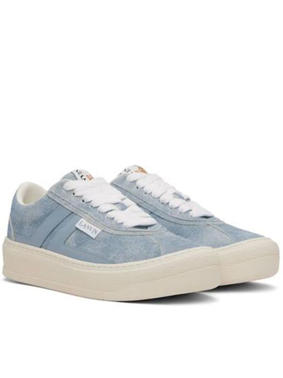Lanvin Blue Cash Sneakers Textured Suede Sneakers Grijs