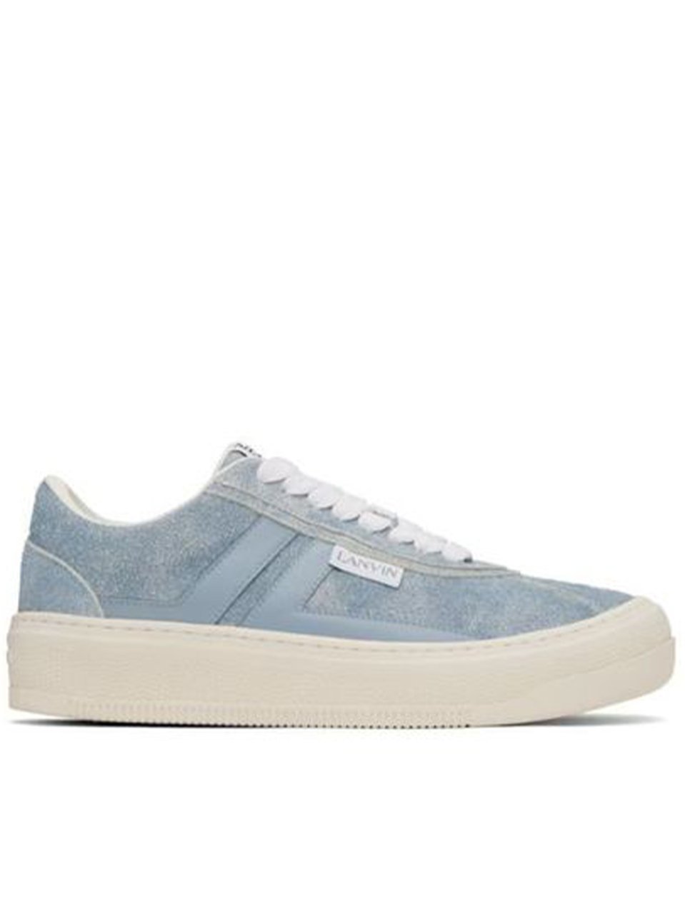 Lanvin Blue Cash Sneakers Textured Suede Sneakers Grijs