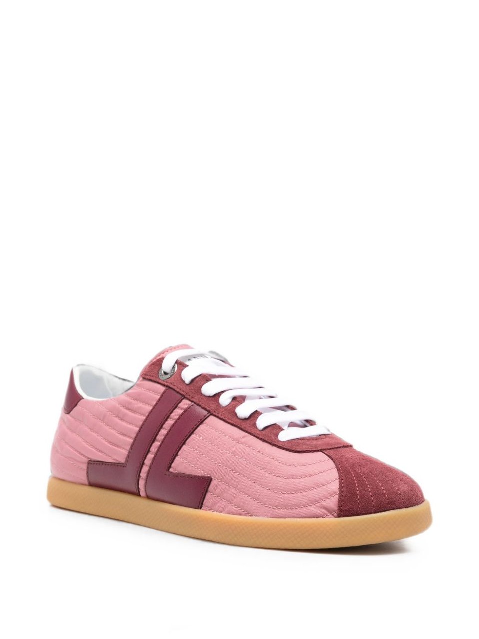 Lanvin Pink Quilted Sneakers with Logo Detail Roze