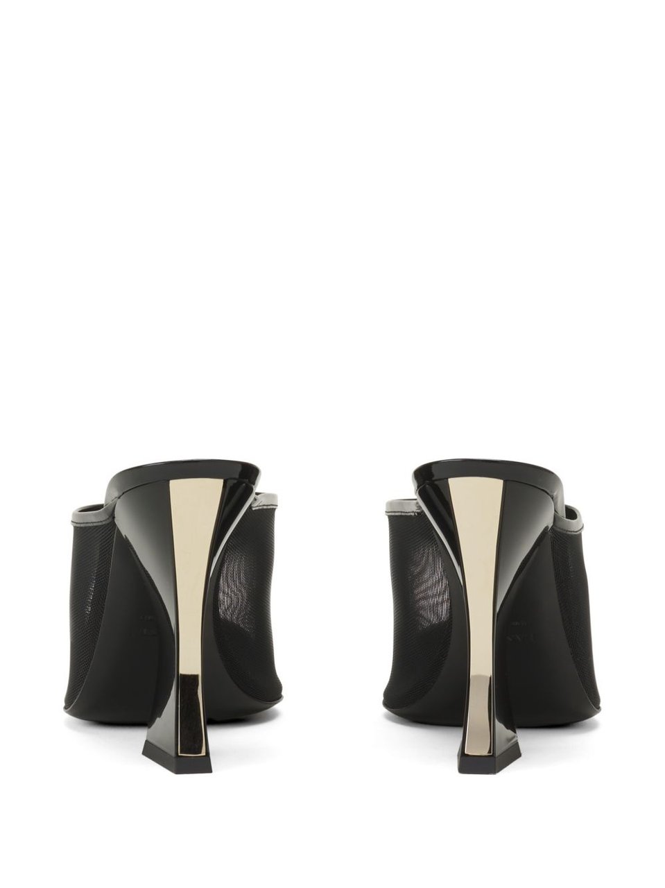 Lanvin Black Pointed Toe Mesh Geometric Sandals Zwart