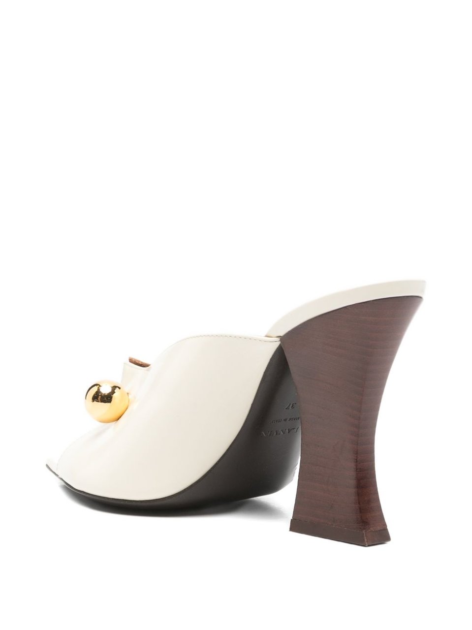 Lanvin Beige Neutrals Gold Hardware Open Sandals Neutraal