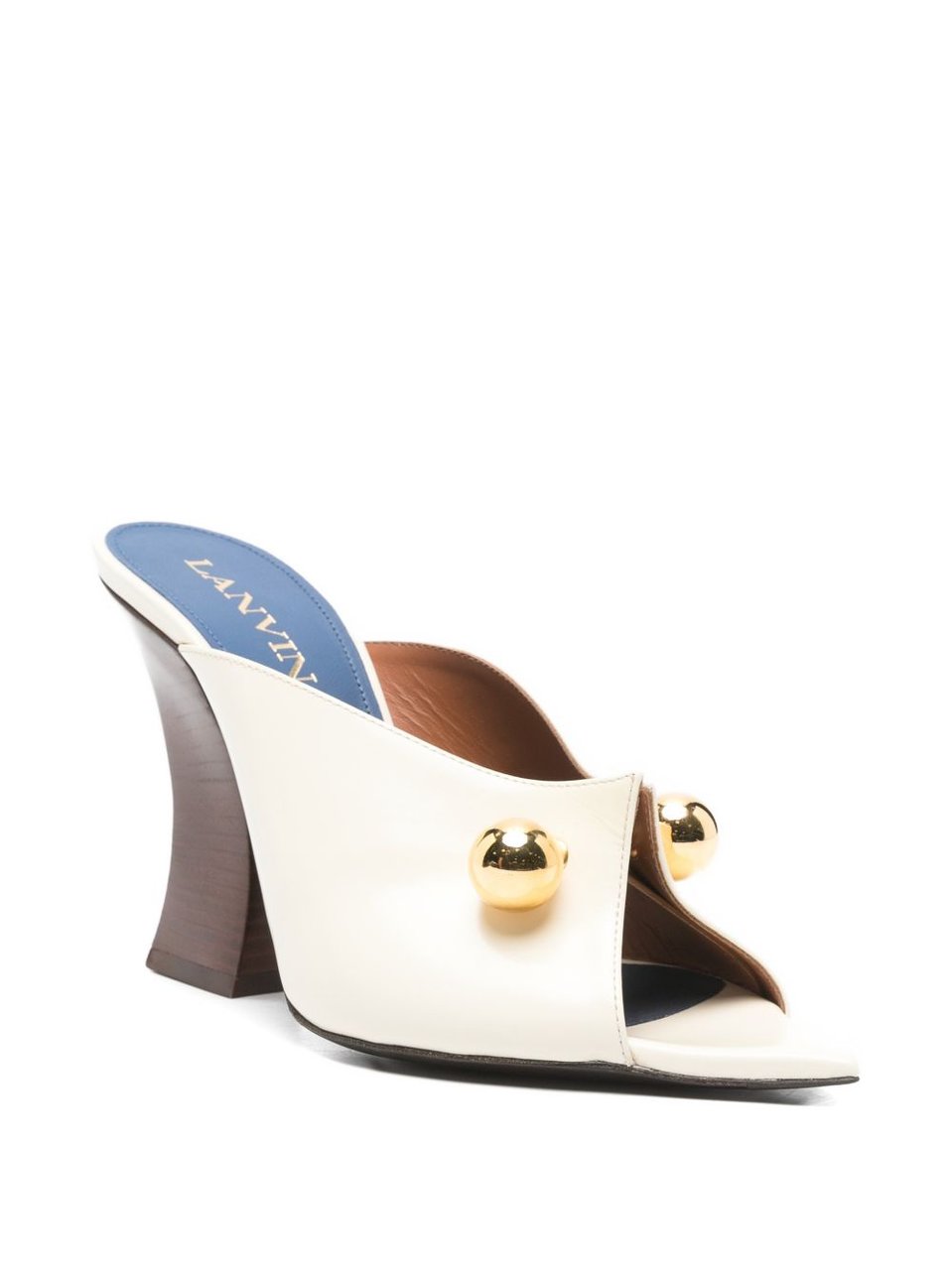 Lanvin Beige Neutrals Gold Hardware Open Sandals Neutraal