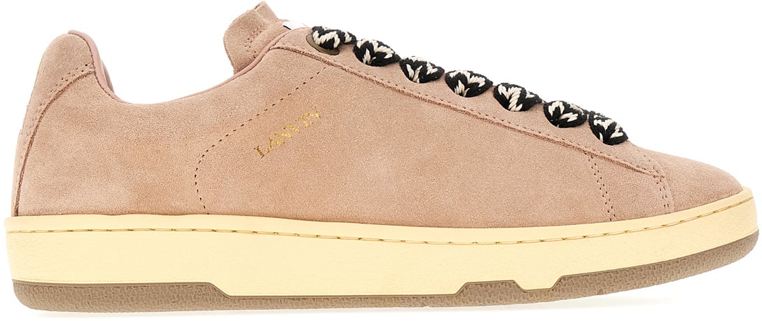 Lanvin Antiqued pink suede Curb Lite sneakers Roze