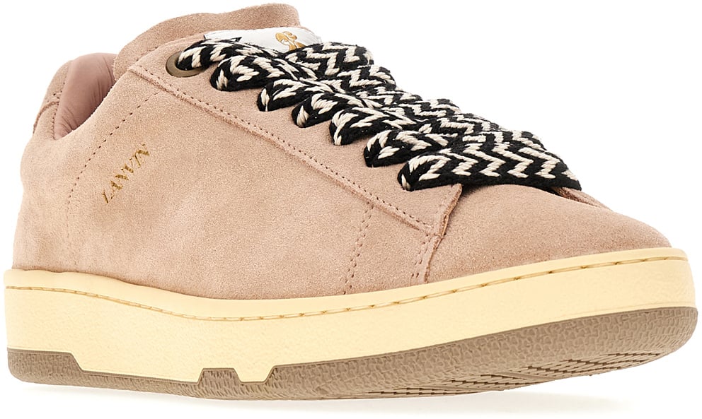 Lanvin Antiqued pink suede Curb Lite sneakers Roze