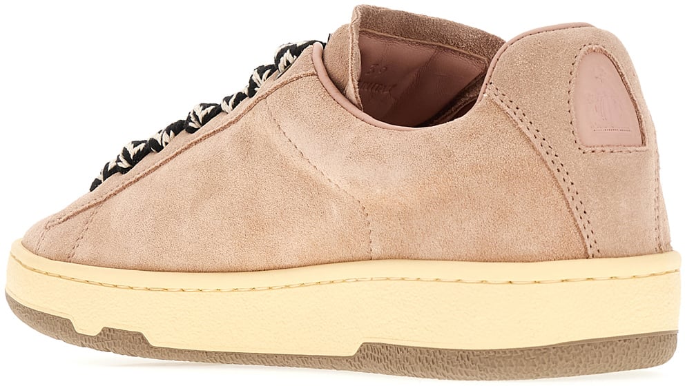 Lanvin Antiqued pink suede Curb Lite sneakers Roze