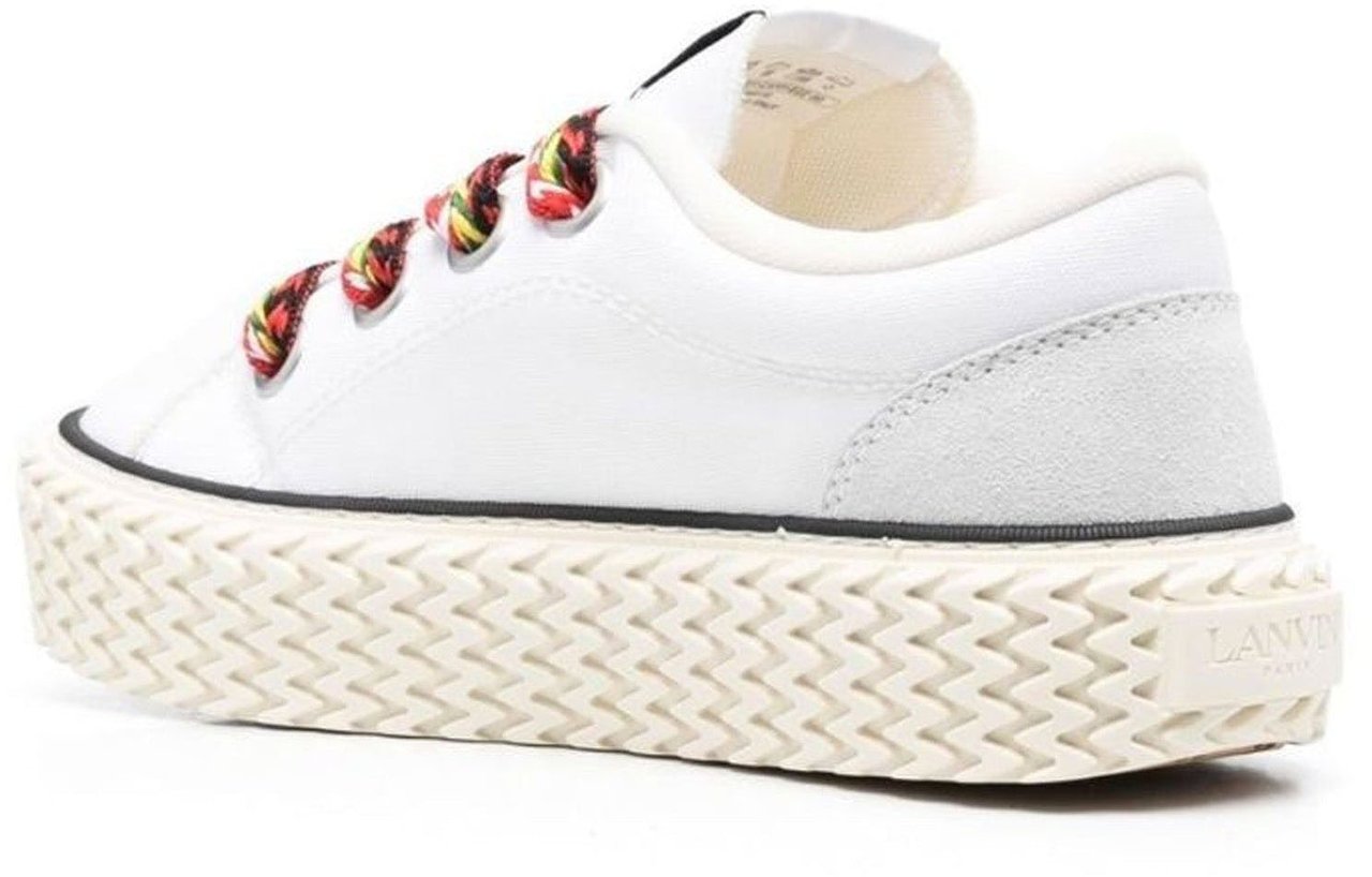Lanvin Lanvin Cotton Lace-Up Sneakers Wit