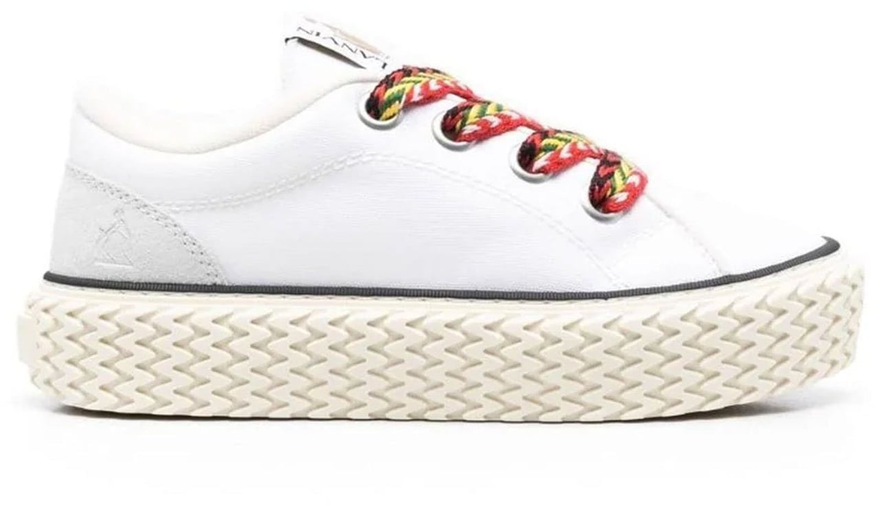 Lanvin Lanvin Cotton Lace-Up Sneakers Wit