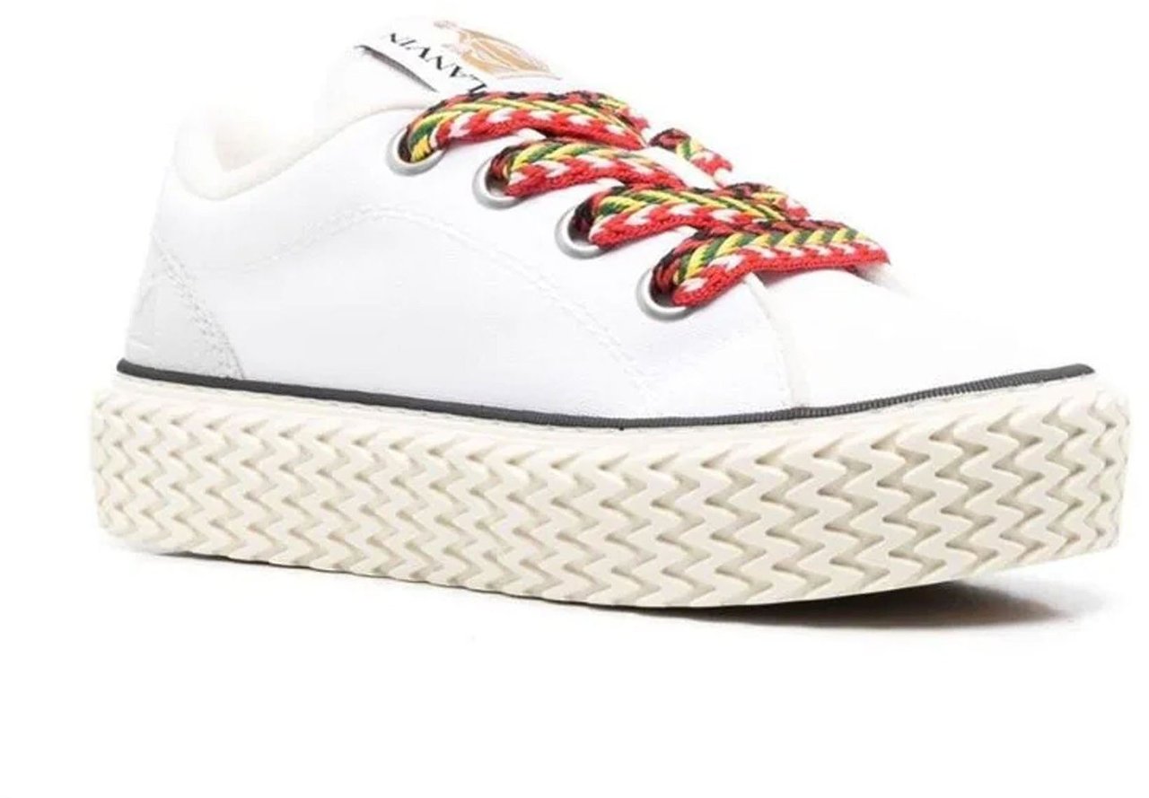 Lanvin Lanvin Cotton Lace-Up Sneakers Wit