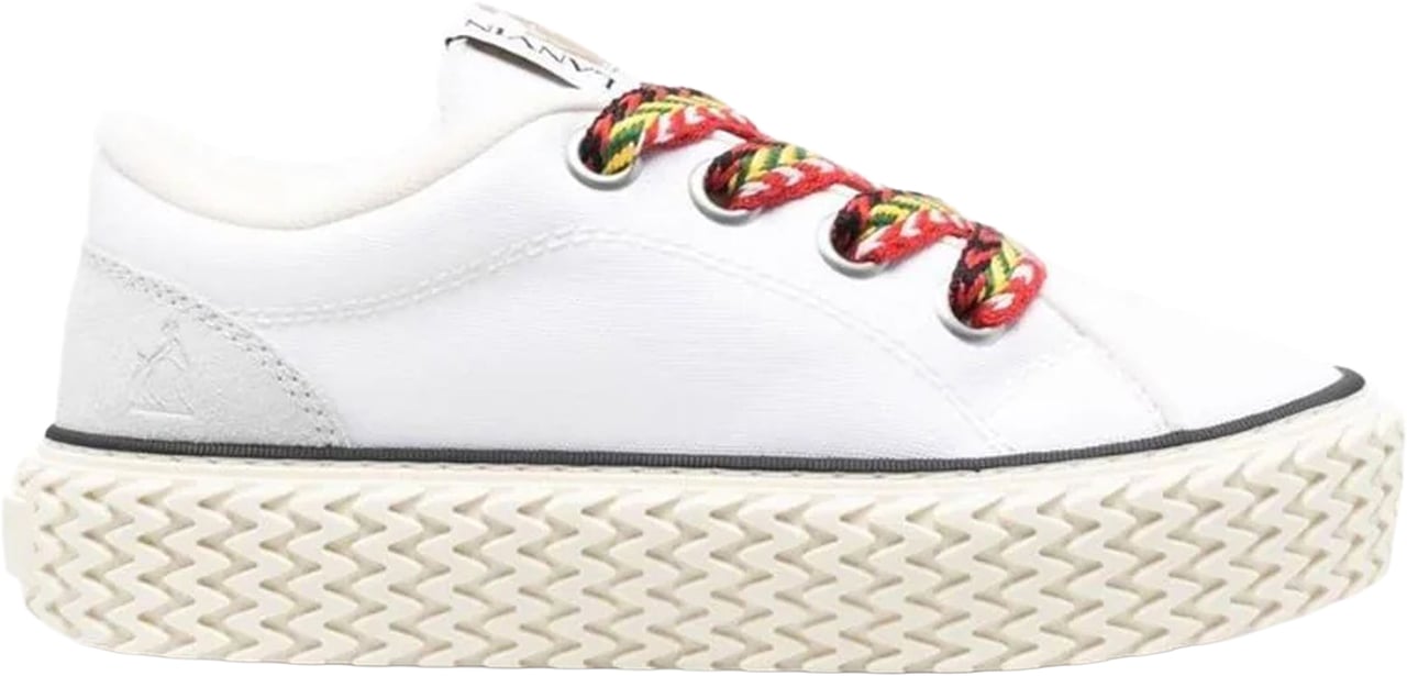 Lanvin Lanvin Cotton Lace-Up Sneakers Wit