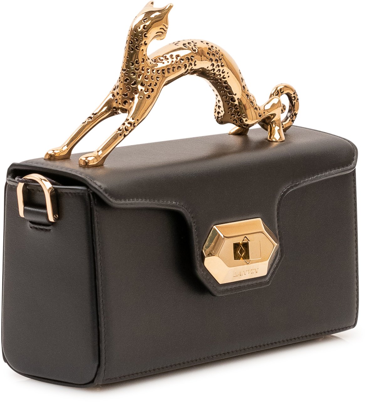 Lanvin Borsa Nano con Manico Scultura Zwart