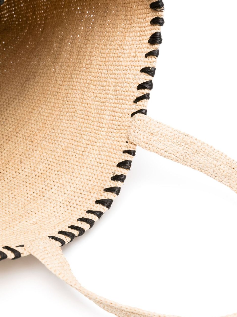 Lanvin Embroidered Raffia Tote Bag Neutraal