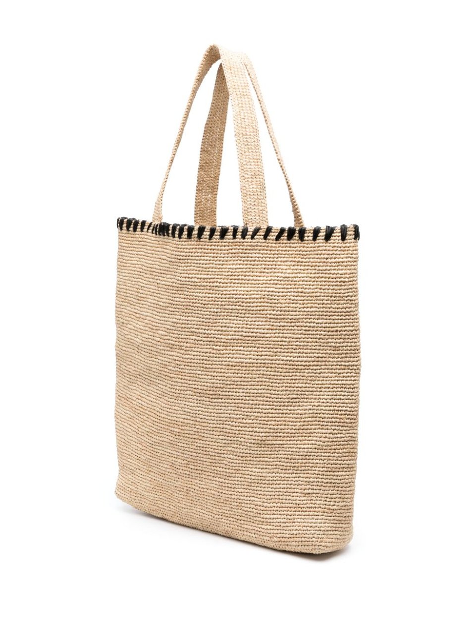 Lanvin Embroidered Raffia Tote Bag Neutraal