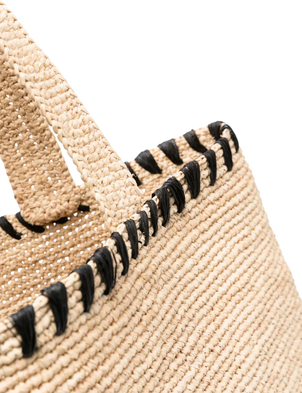 Lanvin Embroidered Logo Raffia Tote Bag Beige