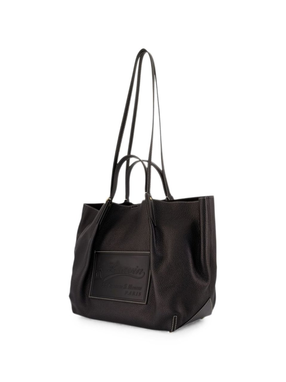Lanvin Textured Black Tote Bag with Dual Carrying Options Zwart