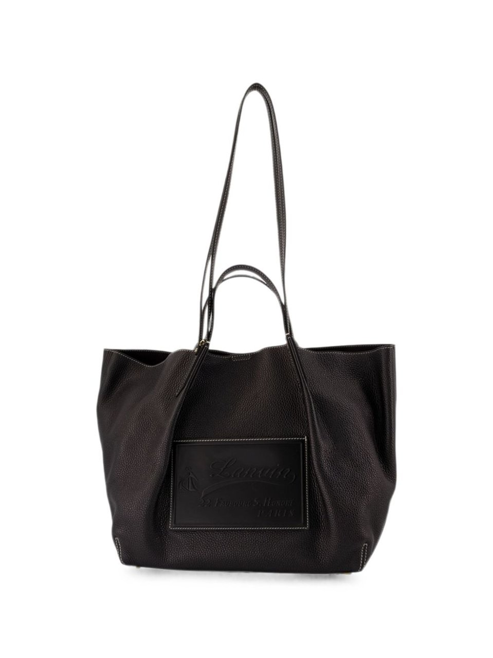 Lanvin Textured Black Tote Bag with Dual Carrying Options Zwart