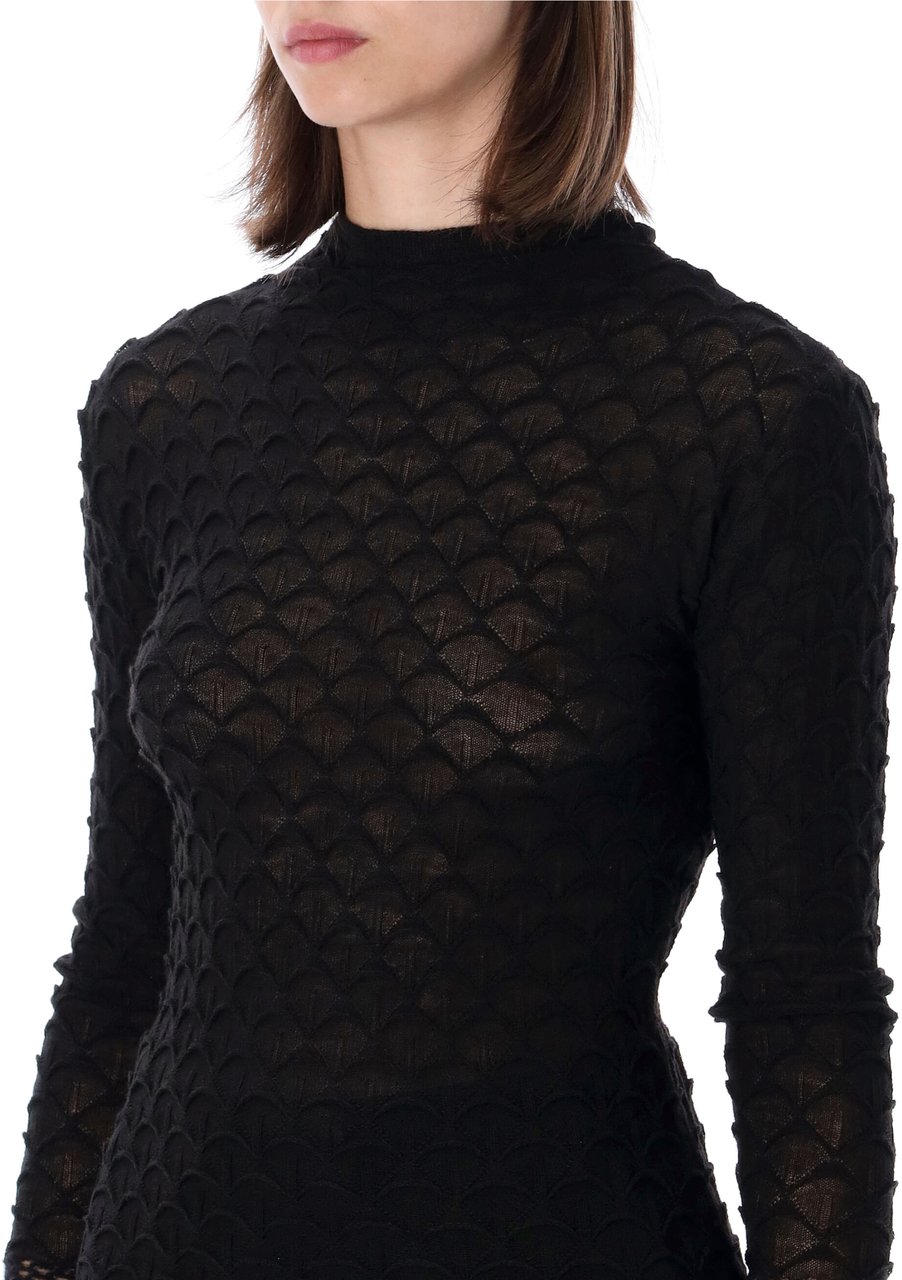 Lanvin High Neck Knit Nero Zwart