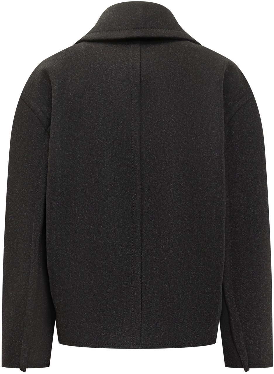 Lanvin Lanvin Short Peacoat in Lana Zwart