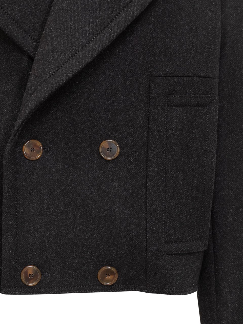 Lanvin Lanvin Short Peacoat in Lana Zwart