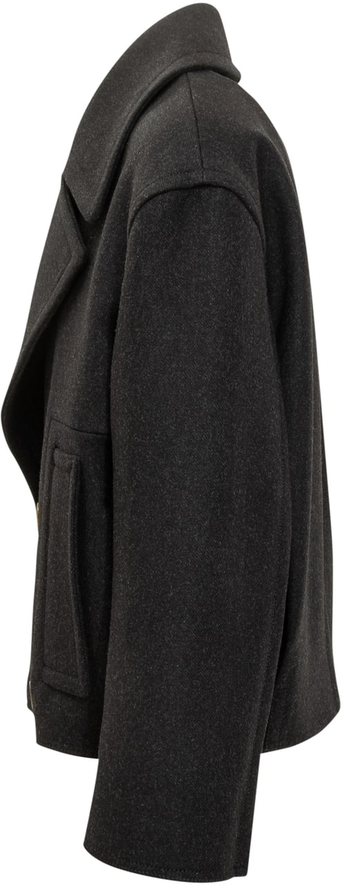 Lanvin Lanvin Short Peacoat in Lana Zwart