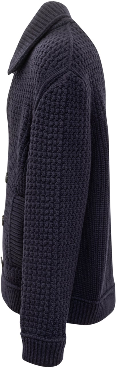 Lanvin Lanvin Knit Peacoat in Lana Blauw
