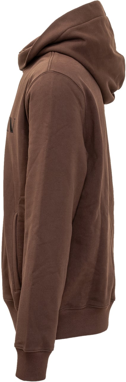 Lanvin Lanvin Felpa con Cappuccio Marrone e Logo Ricamato Bruin