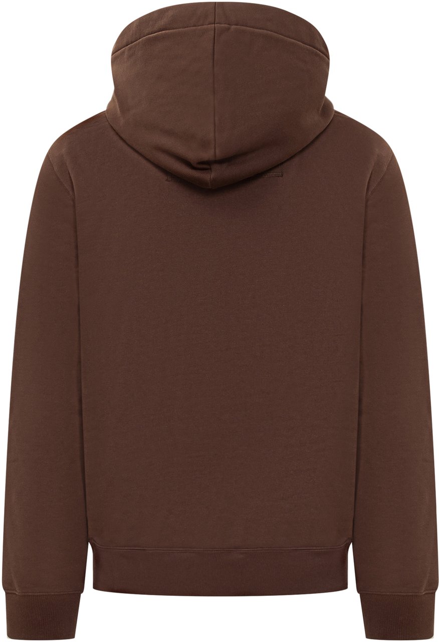 Lanvin Lanvin Felpa con Cappuccio Marrone e Logo Ricamato Bruin