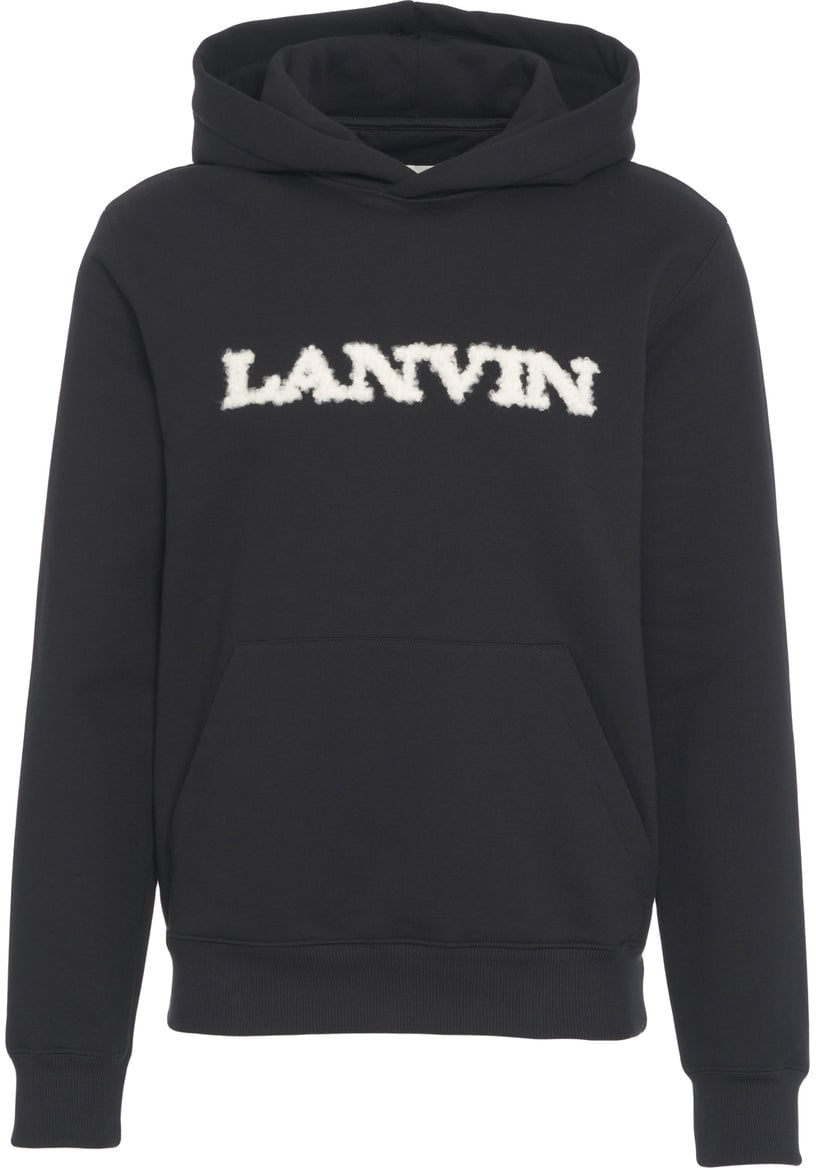 Lanvin Hoodie with logo lettering Zwart