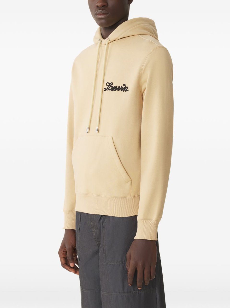 Lanvin Beige Relaxed-Fit Hoodie with Adjustable Drawstring Neutraal