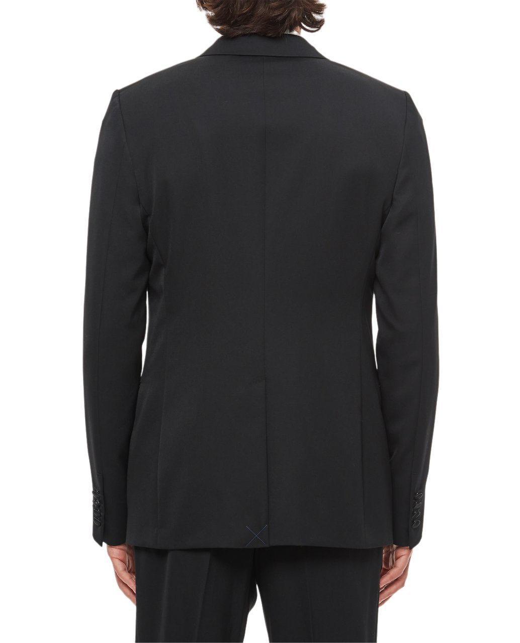 Lanvin Sleek Black Wool Tuxedo Jacket with Flap Pockets Zwart