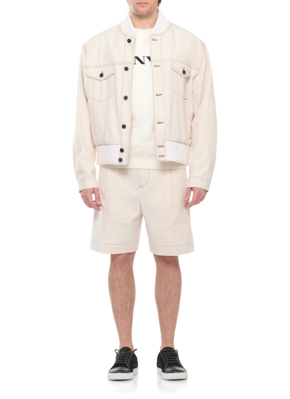 Lanvin Ivory Cotton Flap-Pocket Jacket Neutraal