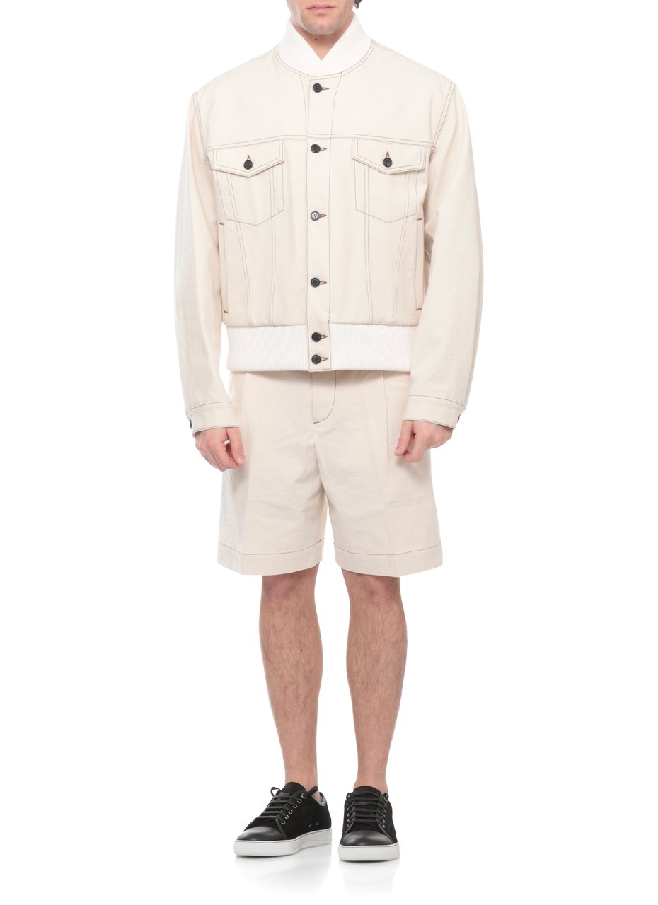 Lanvin Ivory Cotton Flap-Pocket Jacket Neutraal
