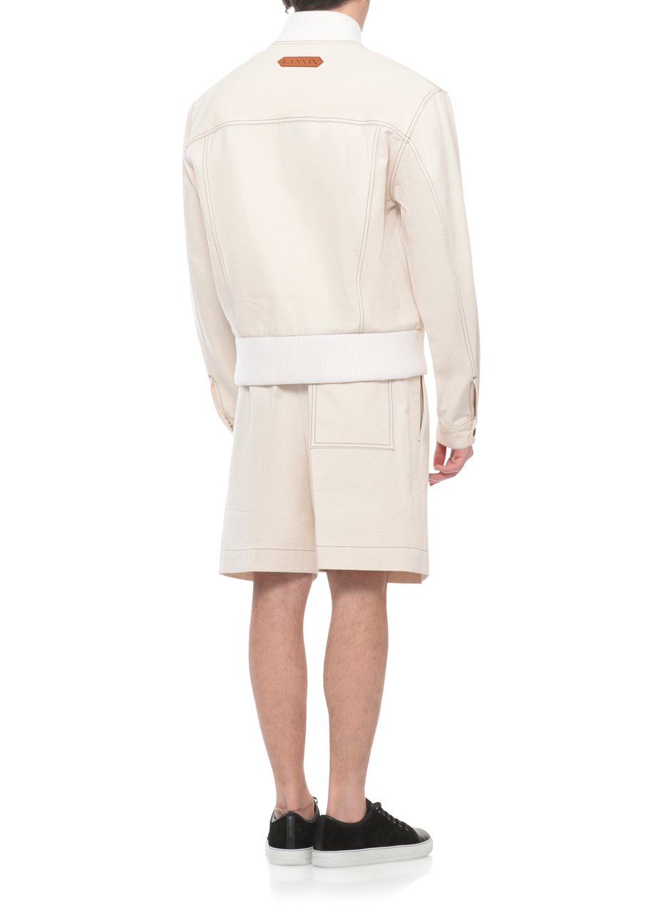 Lanvin Ivory Cotton Flap-Pocket Jacket Neutraal