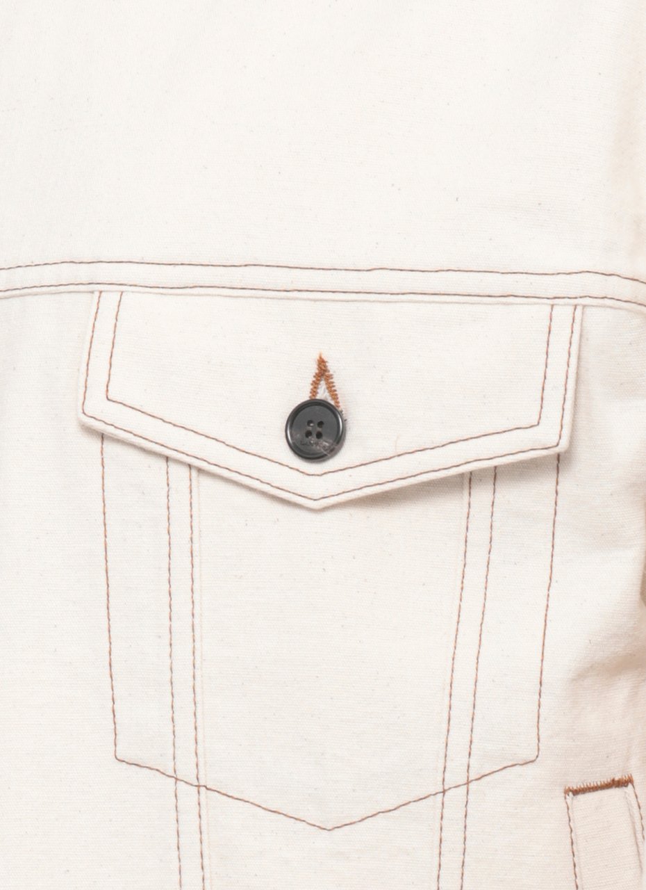 Lanvin Ivory Cotton Flap-Pocket Jacket Neutraal