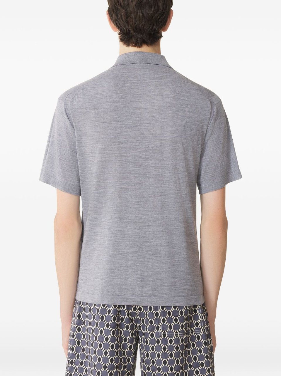 Lanvin Grey Short Sleeve Polo Shirt with Button Detail Grijs
