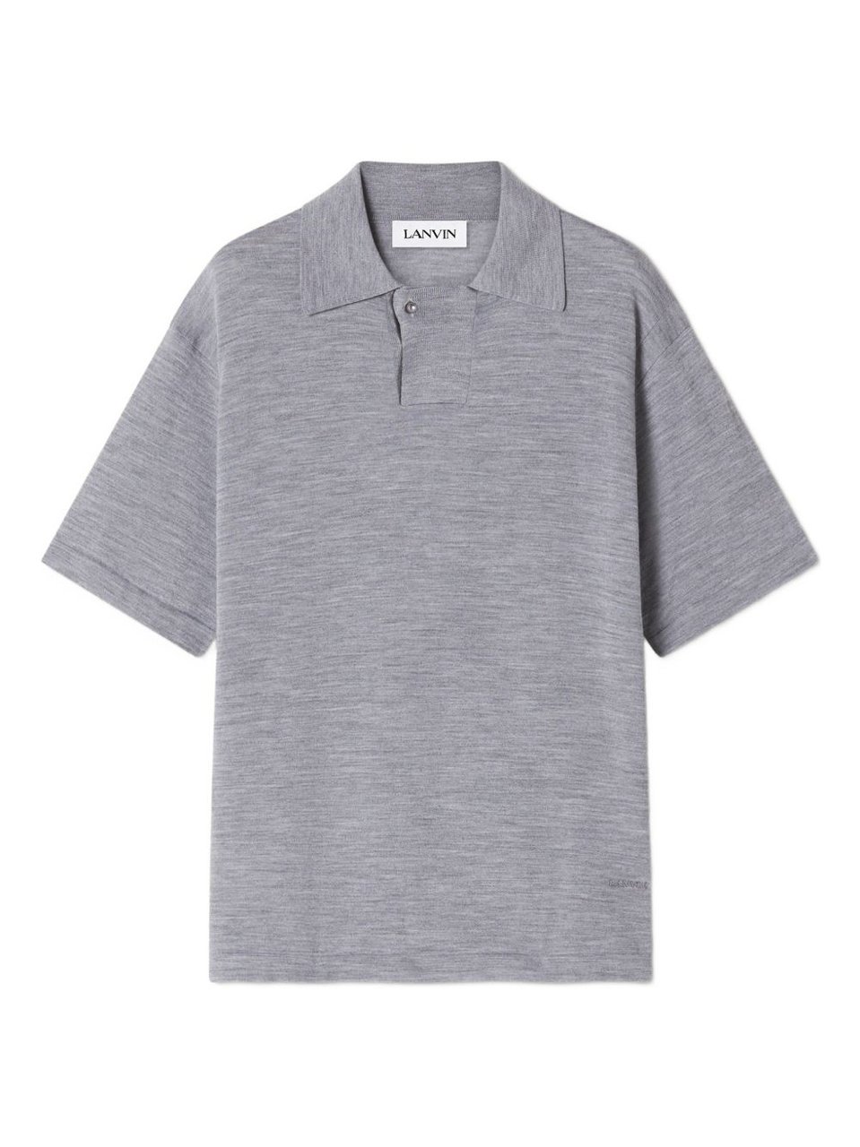 Lanvin Grey Short Sleeve Polo Shirt with Button Detail Grijs