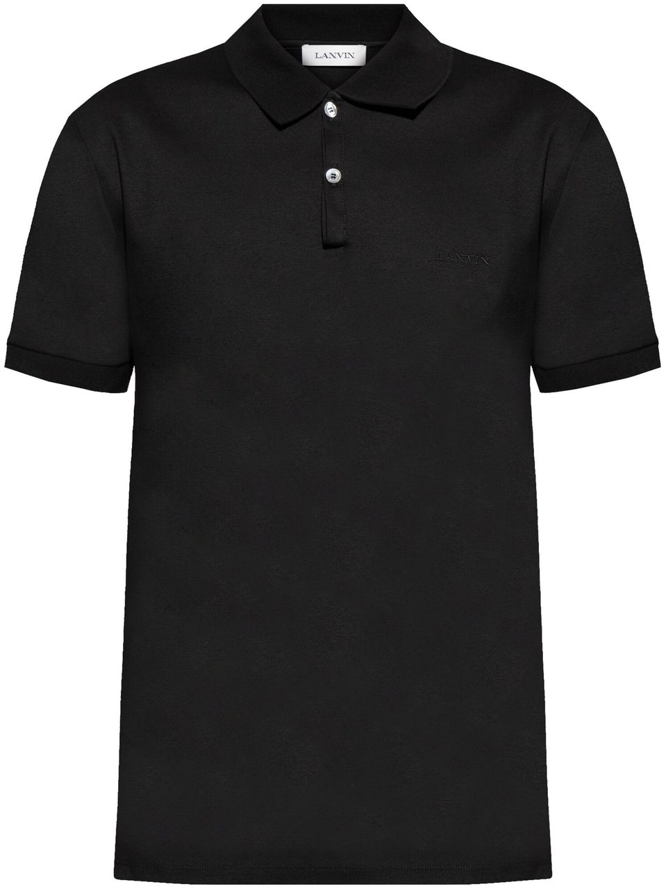 Lanvin Black Polo Classique Tailored Cotton Polo Zwart