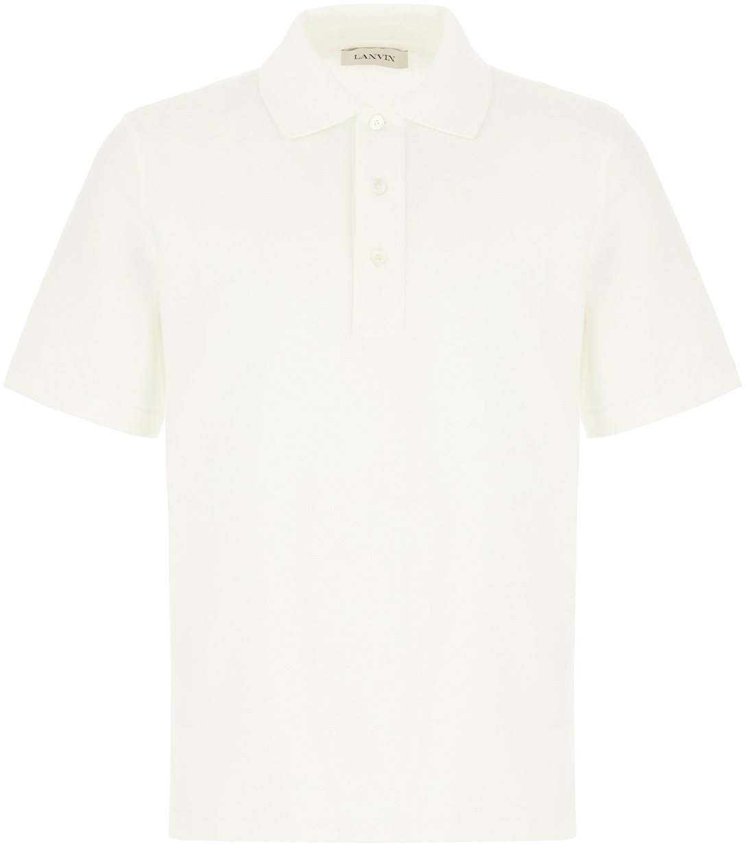 Lanvin White piquet polo shirt Wit