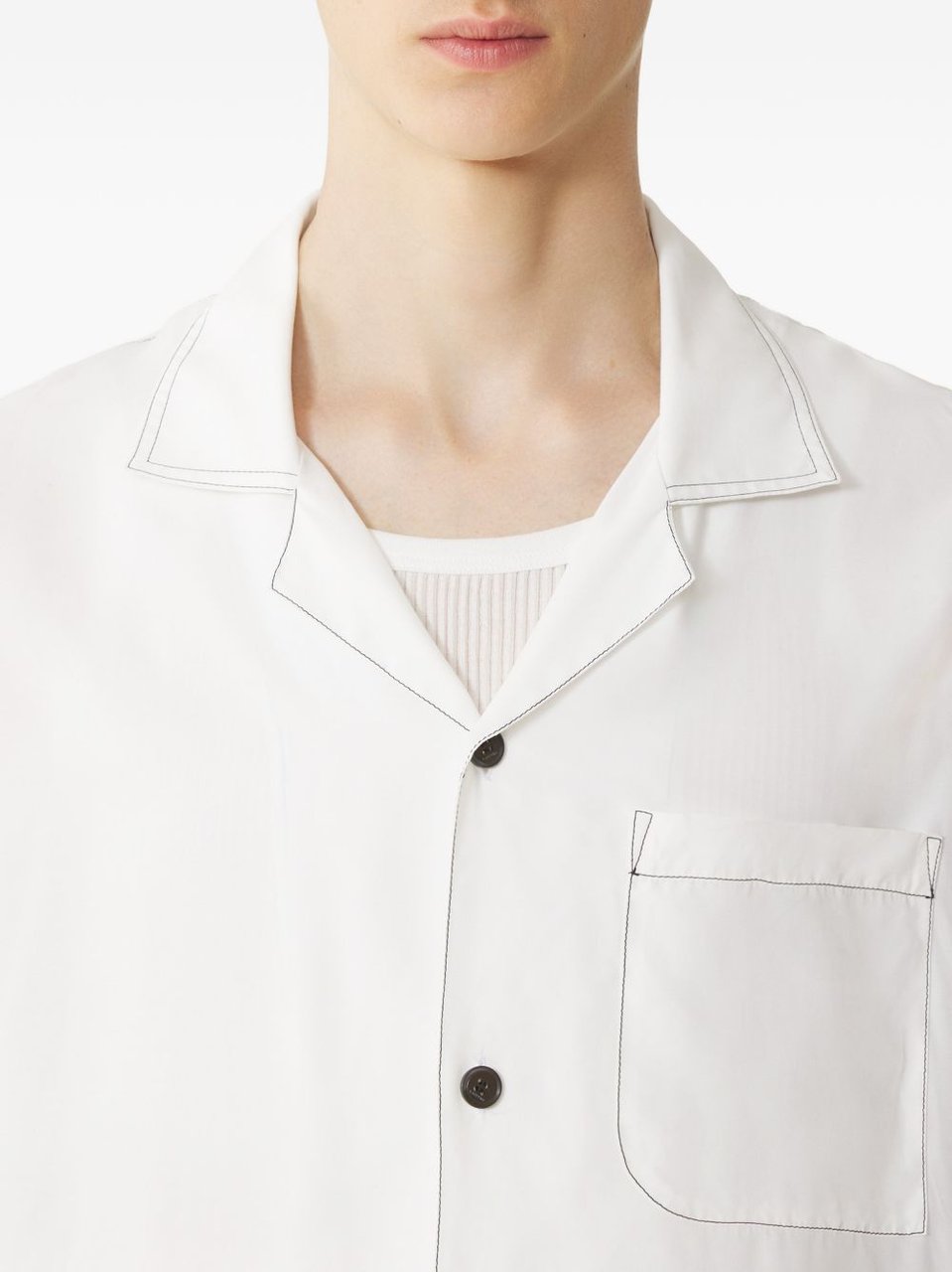 Lanvin White Rayon Rear Print Shirt Wit