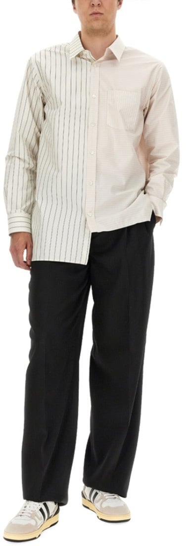 Lanvin Tailored Black Wool Wide Leg Pants Zwart