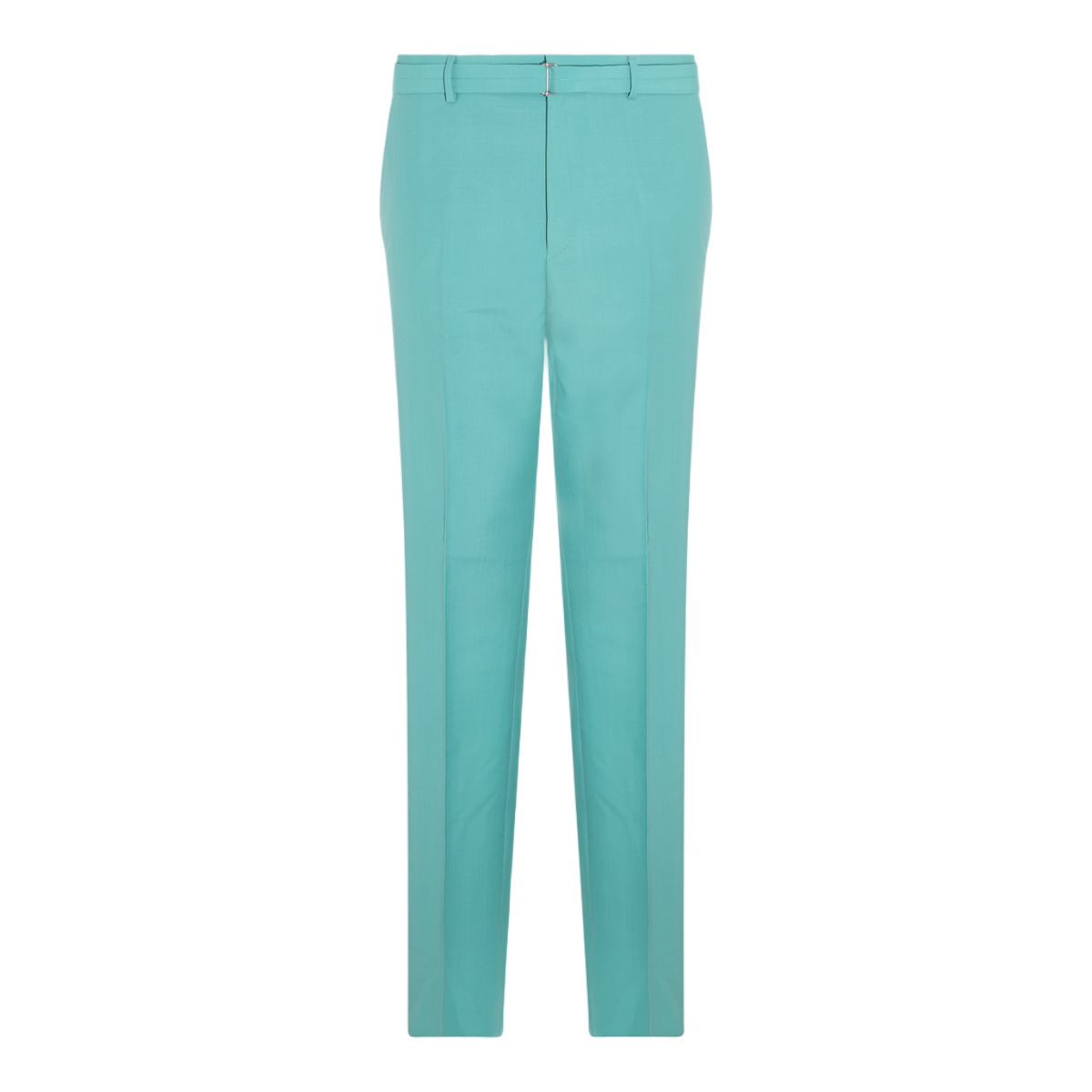 Lanvin Tailored Green Trousers With Buttoned Welt Pockets And Crisp Finish Blauw