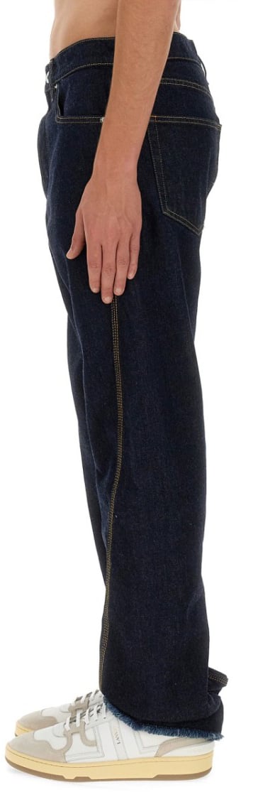 Lanvin Relaxed Fit Twisted Seam Denim Jeans Blauw