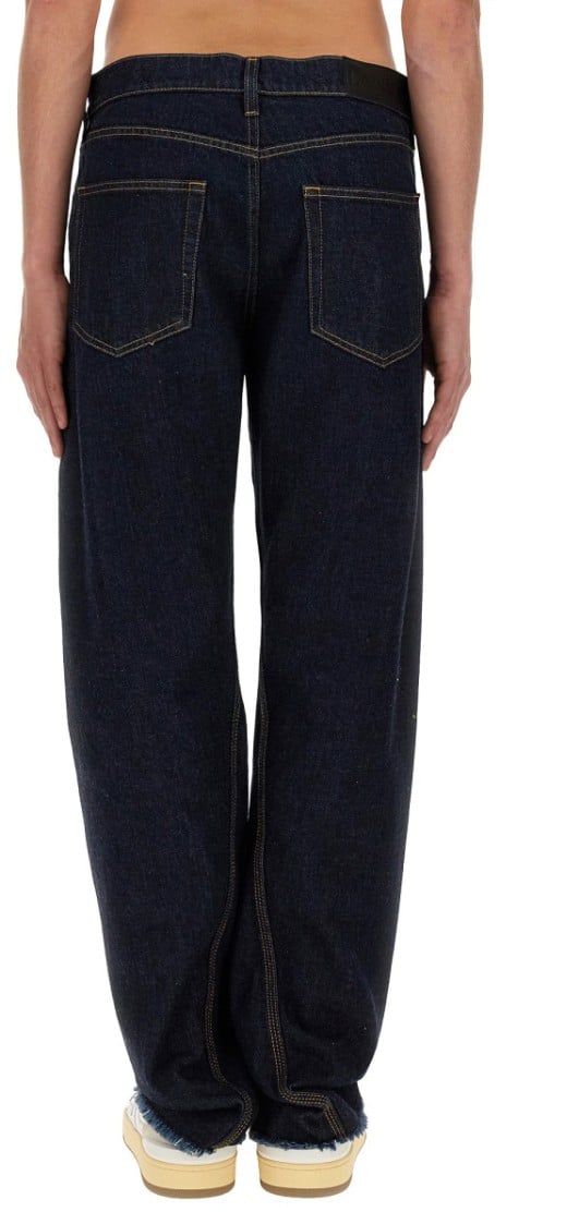 Lanvin Relaxed Fit Twisted Seam Denim Jeans Blauw